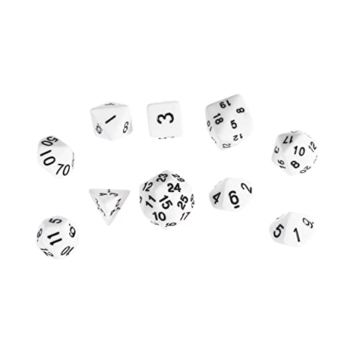 VICASKY Set Mit 10 Würfeln Weiße Acrylwürfel Für Brettspiele Partys Bildung Miniatur-Gaming von VICASKY