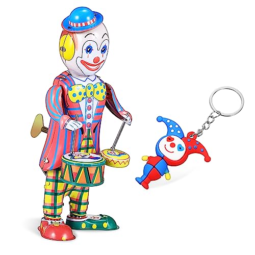 VICASKY 1 Stück Gruselige Clownpuppe Clown-dekor Clown-figur Clown-schlagzeuger-figur Clownspielzeug Für Kinder Cartoon-clown-schlüsselanhänger Jahrgang Ornamente Pvc von VICASKY