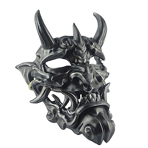 VICASKY 1 Stück Cosplay Maske Dämonenmaske Gruselige Halloween Maske für Kostümpartys und Dekoration Silber Kupfer für Theater Karneval und Fotoshootings von VICASKY