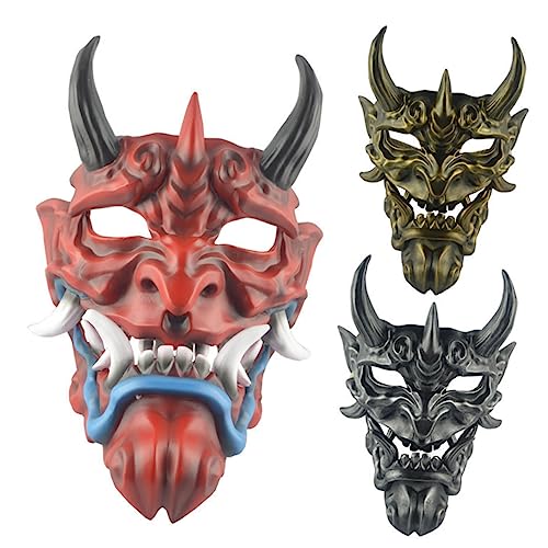 VICASKY 1 Stück Cosplay Maske Teufelskopf Maske für Halloween Kreative und Gruselige Grimassenmaske Dekoration für Partys und Kostümveranstaltungen aus Langlebigem Gefertigt von VICASKY