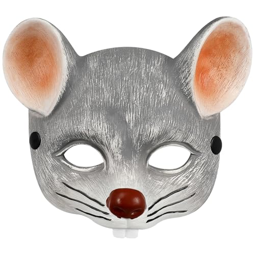 VICASKY 1 Stück Maske für Halloween und Karneval Leichte Party Gesichtsmaske aus PU für Erwachsene Kreative Cosplay Verkleidung Hellgrau von VICASKY
