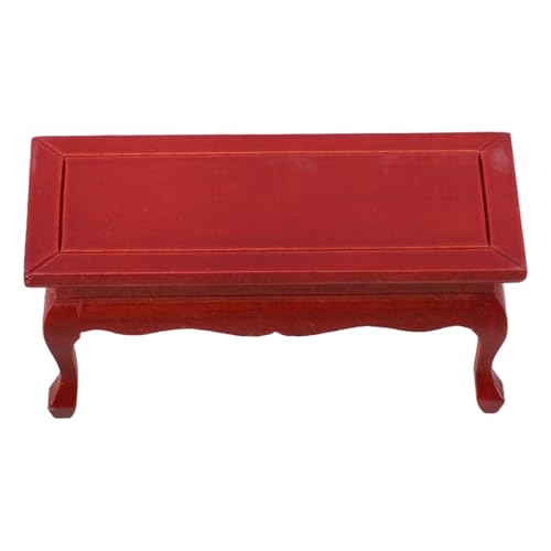VICASKY 1 Stück Mini Möbeltisch Puppenhausmöbel Massivholzmodell Mini Schreibtisch Für Puppenhaus Mini Tisch Massivholz Schreibtisch Puppenhausmodell Rote Birke von VICASKY