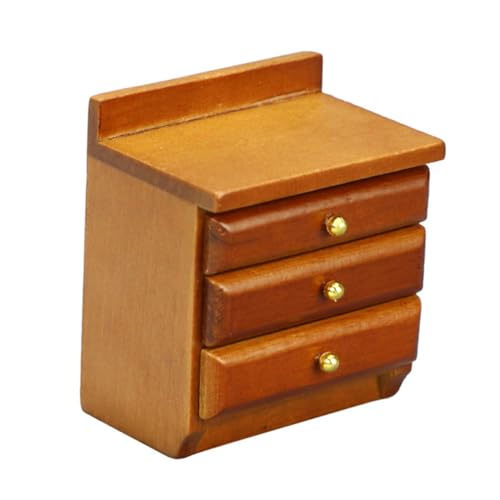 VICASKY 1 Stück Mini Nachttisch Schrank Küche Puppenhaus Miniatur Winziges Kleines Kleines Tischornament Nachttisch Das Puppenmöbel Holzschrank Modell Mini Hausmöbel Birke von VICASKY