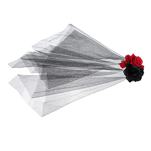 VICASKY 1 Stück Rote und Schwarze Rosen Haarschmuck mit Schleier Halloween Kostüm Accessoire für Feiern und Karneval für Erwachsene Geeignet Flexible für Maskeraden und Partys VICASKY 1 Stück Rote und Schwarze Rosen Haarschmuck mit Schleier Halloween Kostüm Accessoire für Feiern und Karneval für Erwachsene Geeignet Flexible für Maskeraden und Partys von VICASKY