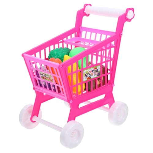 VICASKY 1 Stück Simulation Einkaufswagen Einkaufswagen Kleiner Einkaufswagen Mini Supermarkt Einkaufswagen Kinderspielzeug Für Mädchen Mini Marktwagen Lebensmittelkorb von VICASKY