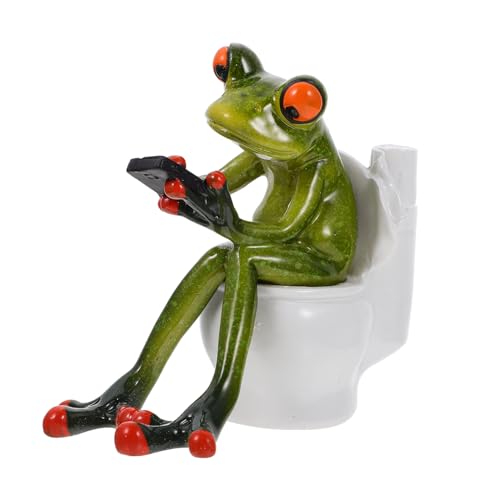 VICASKY 1 Stück Toilettenstifthalter Froschgartendekor Süßes Froschzeug Froschdekoration Froschspielzeug Kleine Figuren Wohnkultur Froschfigur Als Wohndekoration Naturharz von VICASKY