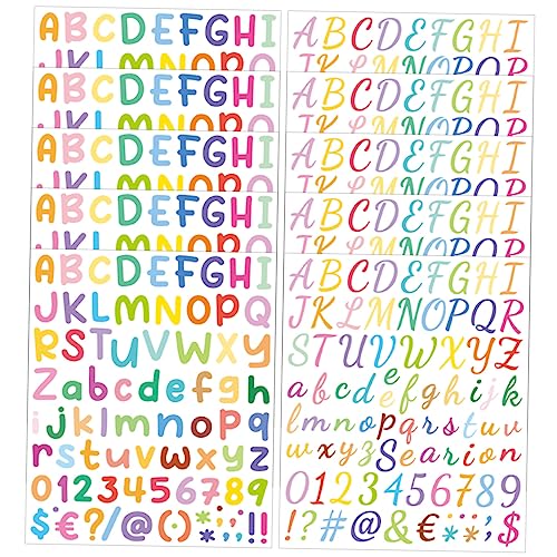 VICASKY 10 Blätter Bunte Buchstabenaufkleber Wasserfeste Aufkleber Nagelaufkleber Scrapbook Aufkleber Journal Aufkleber Material Englische Buchstabenaufkleber Wasserfeste VICASKY 10 Blätter Bunte Buchstabenaufkleber Wasserfeste Aufkleber Nagelaufkleber Scrapbook Aufkleber Journal Aufkleber Material Englische Buchstabenaufkleber Wasserfeste von VICASKY