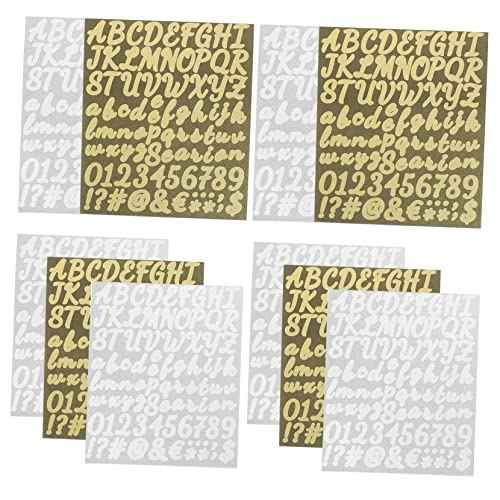 VICASKY 10 Blatt Buchstabenaufkleber DIY Buchstabenaufkleber Kleine Aufkleber Zahlenaufkleber Buchstaben Zahlenaufkleber Zahlenaufkleber Für Scrapbook Alphabet Aufkleber von VICASKY