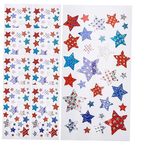 VICASKY 10 Bögen Sternaufkleber Kinderaufkleber Belohnungsaufkleber Für Schüler Glitzernde Sterne Kinderaufkleber Partyzubehör Lobaufkleber Belohnungsaufkleber von VICASKY