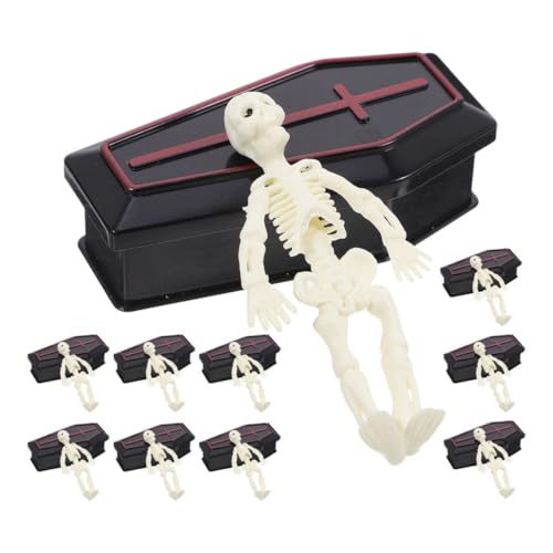 VICASKY 10 Sätze Halloween Prank Koffer mit Skelett Wiederverwendbare Mini Leckereien Boxen für Innenraum Halloween Dekoration von VICASKY