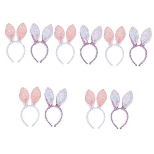 VICASKY 10 Stck. Teiliges Glitzer Hasenohren Stirnband für Leichtes Komfortables Cosplay Headwear als Easter Party Accessory und Party Favor in Weiß und VICASKY 10 Stck. Teiliges Glitzer Hasenohren Stirnband für Leichtes Komfortables Cosplay Headwear als Easter Party Accessory und Party Favor in Weiß und von VICASKY
