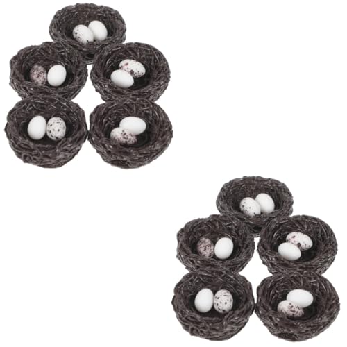 VICASKY 10 Stck. Teiliges Mini Vogelnest aus Langlebigem Resin mit Realistischen Künstlichen Eiern Naturgetreues Nest Dekor für Garten Balkon Landschafts und Puppenhaus Deko VICASKY 10 Stck. Teiliges Mini Vogelnest aus Langlebigem Resin mit Realistischen Künstlichen Eiern Naturgetreues Nest Dekor für Garten Balkon Landschafts und Puppenhaus Deko von VICASKY