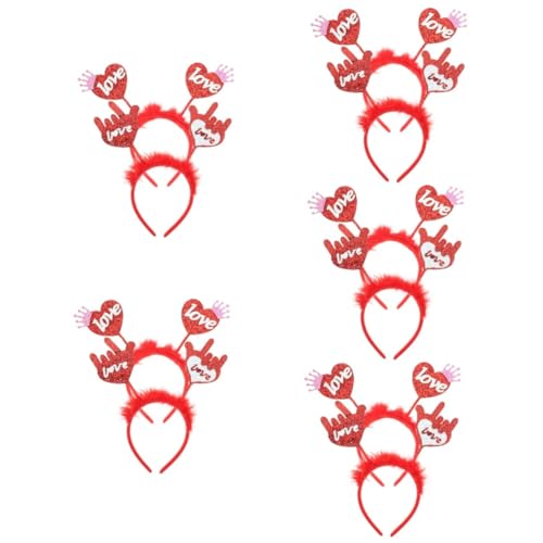 VICASKY 10 Stck. Valentinstag Herz Stirnband Teiliges Süßes Haarband Damen aus Langlebigem und Farblich Beständig Komfortabel für Party Geburtstag Festlicher Haarschmuck von VICASKY
