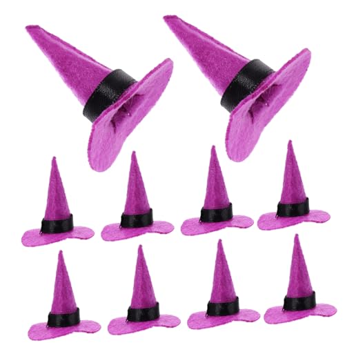 VICASKY Hüte Mit Zartem Design 10er-packung Filz-hexenhüte Für Halloween Für Zwergenhäuser Und Partydekorationen von VICASKY