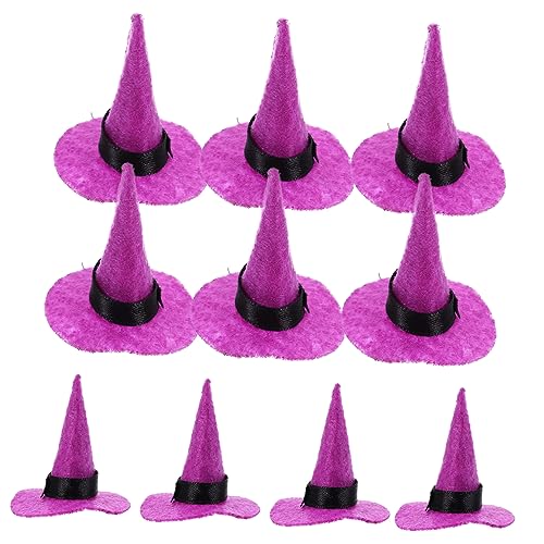 VICASKY 10 Stück Mini-hexenhut Aus Filz Babypuppe Halloween-party Dekorativer Hut Hexenhüte Für Cosplay Maskerade Karneval von VICASKY