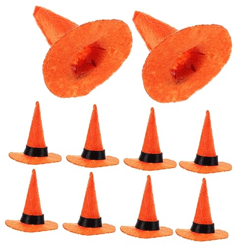 VICASKY 10 Stk Halloween-zwergmütze Mini-hexenhüte Hexenhut Kessel Zaubererhut Mini-hexenhut Aus Filz Miniatur-hexenhut Hexenhut Kuchendeckel -hexenhut Filzstoff Orange VICASKY 10 Stk Halloween-zwergmütze Mini-hexenhüte Hexenhut Kessel Zaubererhut Mini-hexenhut Aus Filz Miniatur-hexenhut Hexenhut Kuchendeckel -hexenhut Filzstoff Orange von VICASKY