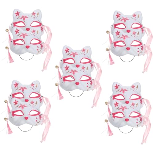 VICASKY 10 Stk Sakura-Fuchs-Maske Festival-Füchse-Maske Narrenmaske Partyzubehör halloween kostüm Kirschblütendekor Maskenstütze Halloween-Partymaske Erwachsener Schleier von VICASKY