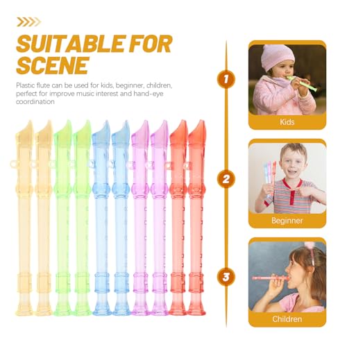 VICASKY 10 Stk Teiliges Mini blockflöten Kunststoffflöte für Anfänger Musikinstrumente Leicht Tragbar Fördert Musikinteresse und Koordination Zufällige Farbe Zufällige Farbe von VICASKY