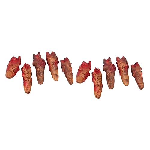 VICASKY 10 Stück Brachfingerspielzeug Dekorate Blutig Abgetrennte Finger Lieferungen Halloween Gefälschte Finger Halloween Liefert Gruselige Halloween-Requisiten Realistisch Hey Pp von VICASKY