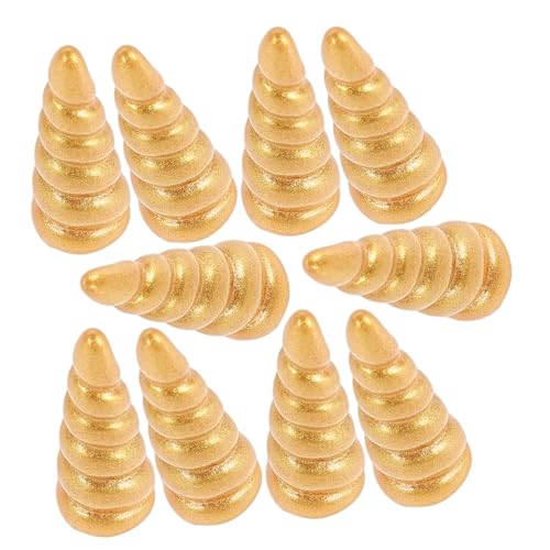 VICASKY 10 Stück Einhorn-zubehör Stirnband Haarband Dekoration Ornamentik Clip Kopfbedeckung Haarschmuck-sortiment Funkeln Bausätze Kopfschmuck Bausatz Harz Golden von VICASKY