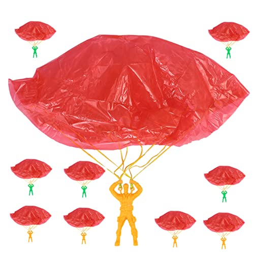 VICASKY 10 Stück Fallschirm kinderspielzeug Flugspielzeug für Jungen Fallschirme für Fallschirmspielzeug für Spielzeugfallschirme Plastik Zufällige Farbe von VICASKY