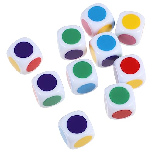 VICASKY 10stücke Teiliges Bunte Bedruckte Würfel Für Junge Mädchen Lernspielzeug Zur Farberkennung Und Zählung Interaktive Pädagogische Dices Für Klassenzimmer Hause von VICASKY
