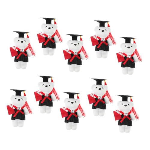 VICASKY 10 Stück Graduierte Doktorbär Puppe Graduierung Bär Puppe Blumenstrauß Bärenstrauß Für Den Abschluss Gunst Der Abschlussfeier Abschluss-blumenstrauß- Abschlussbouquet Vlies von VICASKY