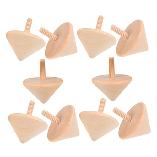 VICASKY 10 Stück Holzkreisel zum Bemalen für Stabile Handgefertigte DIY aus Holz Fördert Hand Auge Koordination Kreativität und Geduld Beim Innen und Außenspiel von VICASKY