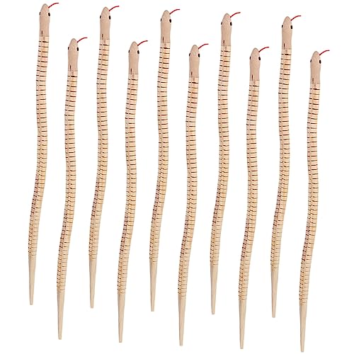 VICASKY 10 Stück Holzschlangen Unlackierte DIY Schlangen für Flexibles Lernspielzeug aus Sicherem Holz für Bastelprojekte und Halloween Dekoration VICASKY 10 Stück Holzschlangen Unlackierte DIY Schlangen für Flexibles Lernspielzeug aus Sicherem Holz für Bastelprojekte und Halloween Dekoration von VICASKY