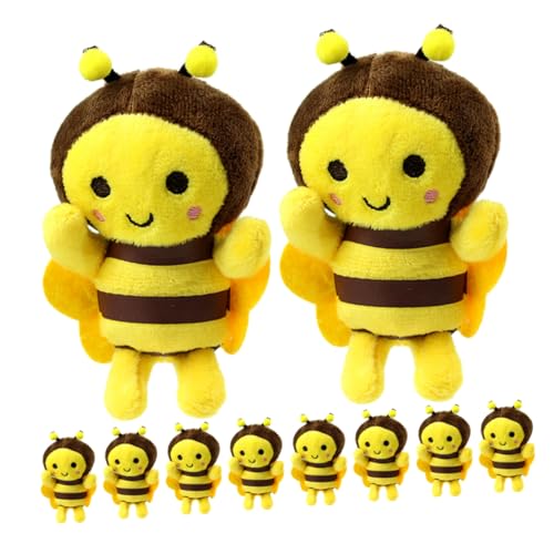 VICASKY 10 Stück Kleine Biene Anhänger Schlüsselanhänger Schultasche Plüsch Anhänger Plüsch Schlüsselanhänger Ausgestopfte Bienen Anhänger Ausgestopfte Bienen Puppen Plüsch Bienen von VICASKY