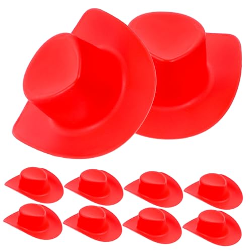 VICASKY 10 Stück Mini Cowboy Hüte aus Kunststoff Western Miniatur Hüte für Puppenhaus Party Dekoration für Basteln VICASKY 10 Stück Mini Cowboy Hüte aus Kunststoff Western Miniatur Hüte für Puppenhaus Party Dekoration für Basteln von VICASKY