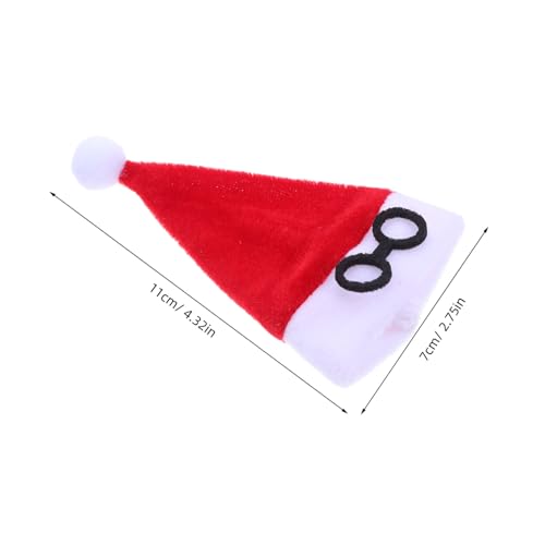 VICASKY 10 Stück Mini Santa Mützen aus Weichem Flanell Diy Weihnachtsdeko für Besteckhüllen Flaschen Puppen und Bastelprojekte Rot Weiß Leichte Kompakte Festtagsdekoration von VICASKY
