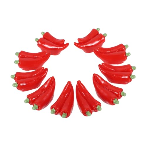 VICASKY 10 Stücke Lebensechte Gefälschte Chili Miniatur Chili Pfeffer Realistische Gemüse Decor Künstliche Pfeffer Ornament von VICASKY