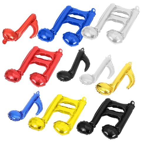 VICASKY 10 Stück Musiknoten Ballons Metallic Folienballons für Rock und Roll Party Geburtstagsfeier Deko Musik Themen Feierbedarf Einfach zu Befüllen Langlebig und Attraktiv von VICASKY