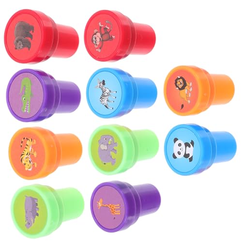 VICASKY 10 Stück Stempel Mit Tiermotiv, Runde Stempel Mit Cartoon-wildtiermuster VICASKY 10 Stück Stempel Mit Tiermotiv, Runde Stempel Mit Cartoon-wildtiermuster von VICASKY