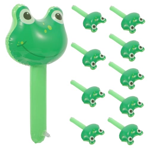 VICASKY 10 Stück Teiliges Aufblasbares Hammer Glocke Cartoon Frosch Design Sicherer Lustiges Partyspielzeug für Kindergeburtstag Indoor und Outdoor Aktivitäten Leicht zu Halten von VICASKY