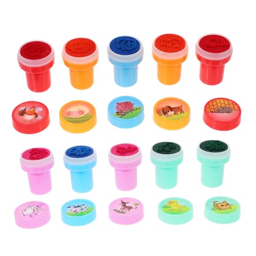 VICASKY 10 Stück Teiliges Bauernhoftier Stempelset für Party Mitgebsel und Klassenraum Belohnungen Bunte Handstempel mit Verschiedenen Tiermotiven Geburtstags Lernspielzeug von VICASKY