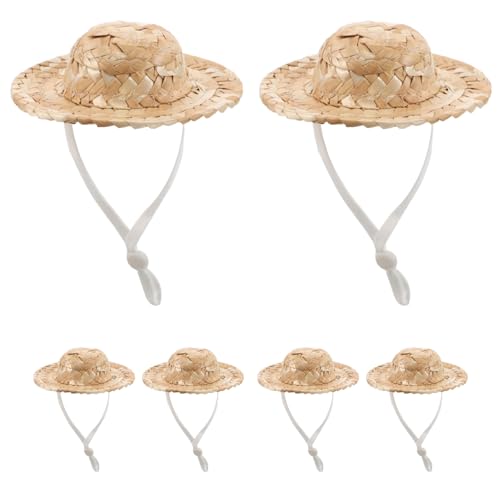 VICASKY 10 Stück Teiliges Handgewebter Mini Strohhüte Kleine Mexikanische Sombreros für Puppen Handgefertigte Bastelaccessoires Dekorative Miniatur Hüte für DIY Puppenzubehör VICASKY 10 Stück Teiliges Handgewebter Mini Strohhüte Kleine Mexikanische Sombreros für Puppen Handgefertigte Bastelaccessoires Dekorative Miniatur Hüte für DIY Puppenzubehör von VICASKY