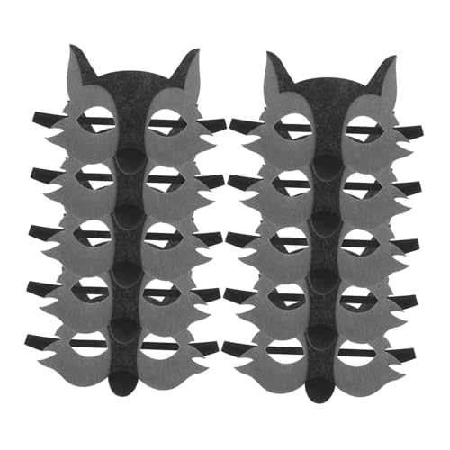 VICASKY 10 Stück Teiliges Kostüm Halbgesichts Filz Wolf Masken für Halloween Verkleidung Party Klassenzimmer Aufführungen Kreatives VICASKY 10 Stück Teiliges Kostüm Halbgesichts Filz Wolf Masken für Halloween Verkleidung Party Klassenzimmer Aufführungen Kreatives von VICASKY