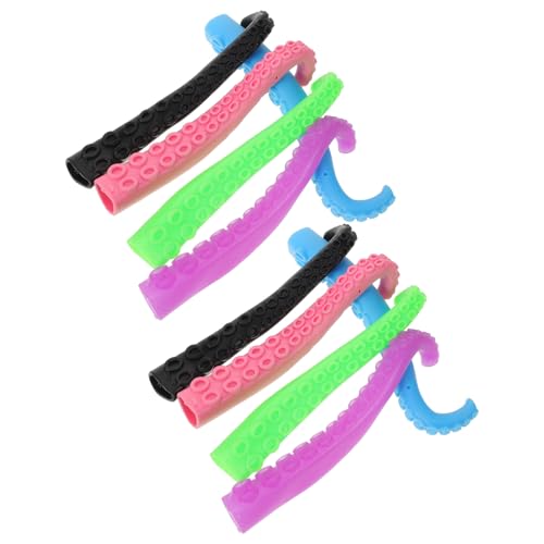 VICASKY 10 Stück Teiliges Kunststoff Fingerpuppen in Oktopus tentakel Form Sortiert Kreatives Fingertip als Party mitgebsel und Stressabbau Zufällige Farbe Zufällige Farbe von VICASKY