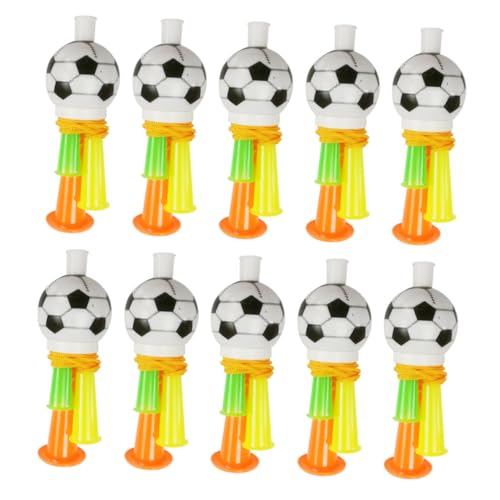 VICASKY 10 Stück Teiliges Kunststoff Fußball Stadionhorn Lautes Air Horn zum Anfeuern von Fußballfans Leichte Langlebige Fanfare für Sportveranstaltungen und Partys von VICASKY