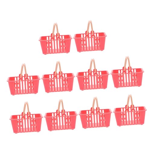 VICASKY 10 Stück Teiliges Mini Einkaufsbasketset aus Hochwertigem Kunststoff Kindgerechte Handkorb Spielzeuge mit Henkel Robuste Puppenhaus Deko für Leicht und Platzsparend Farblich VICASKY 10 Stück Teiliges Mini Einkaufsbasketset aus Hochwertigem Kunststoff Kindgerechte Handkorb Spielzeuge mit Henkel Robuste Puppenhaus Deko für Leicht und Platzsparend Farblich von VICASKY