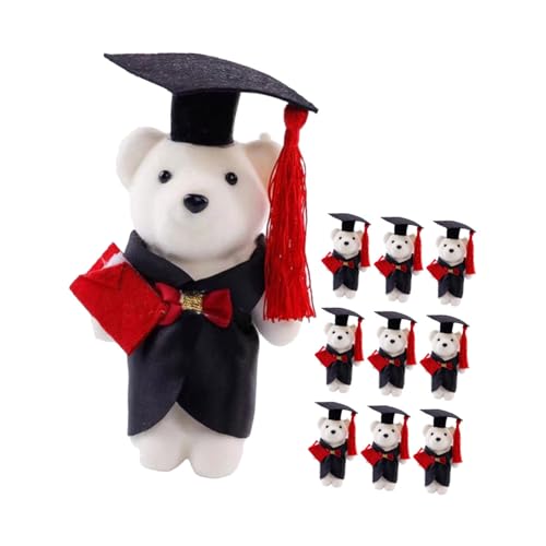 VICASKY 10 Stück Teiliges Mini Plüsch Abschlussbär mit Doktorhut Niedlicher Abschlussgeschenk Bär für Jungen als Blumenstrauß Deko und Festliche Abschlussfeier Accessoires VICASKY 10 Stück Teiliges Mini Plüsch Abschlussbär mit Doktorhut Niedlicher Abschlussgeschenk Bär für Jungen als Blumenstrauß Deko und Festliche Abschlussfeier Accessoires von VICASKY