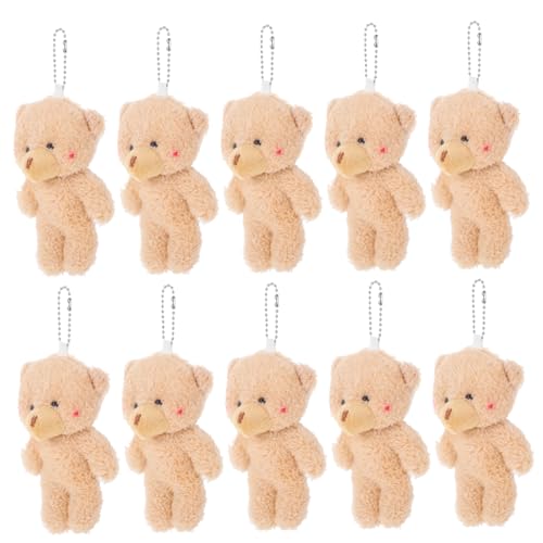 VICASKY 10 Stück Teiliges Mini Plüsch Bär Schlüsselanhänger mit Blush Weicher Stofftier Anhänger für Taschen Rucksäcke Vielseitig für Erwachsene Detailreich Verarbeitet Praktisch und VICASKY 10 Stück Teiliges Mini Plüsch Bär Schlüsselanhänger mit Blush Weicher Stofftier Anhänger für Taschen Rucksäcke Vielseitig für Erwachsene Detailreich Verarbeitet Praktisch und von VICASKY