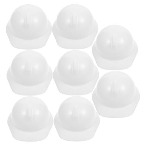 VICASKY 10 Stück Teiliges Mini Sicherheitshelme Weiß Kunststoff Dekorative Puppenhelme für Bastelprojekte Mini Bauarbeiterhut Modell Vielseitig Puppendeko Geeignet von VICASKY