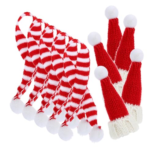 VICASKY 10 Stück Teiliges Mini Weihnachtsmützen aus Gestrickter Wolle mit Passenden Mini Schals Kleine Flaschenmütze und Deko für Weinflaschen DIY Basteln Weihnachtsbaum und Festtagsdeko VICASKY 10 Stück Teiliges Mini Weihnachtsmützen aus Gestrickter Wolle mit Passenden Mini Schals Kleine Flaschenmütze und Deko für Weinflaschen DIY Basteln Weihnachtsbaum und Festtagsdeko von VICASKY
