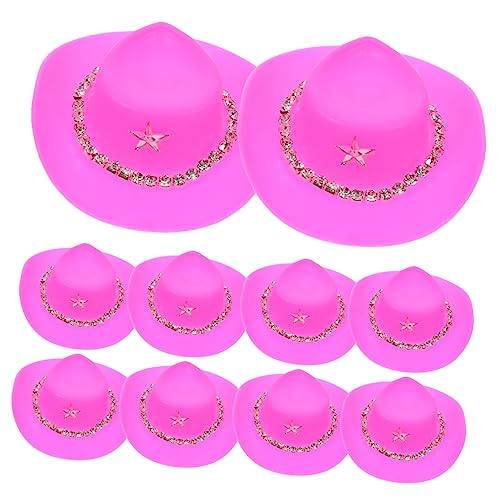 VICASKY 10 Stück Teiliges Mini Western Cowboy Hüte aus Robustem Niedliche Miniatur Puppenhüte für DIY Basteln Dollhouse Zubehör Festliche Cowboy Party Dekoration von VICASKY