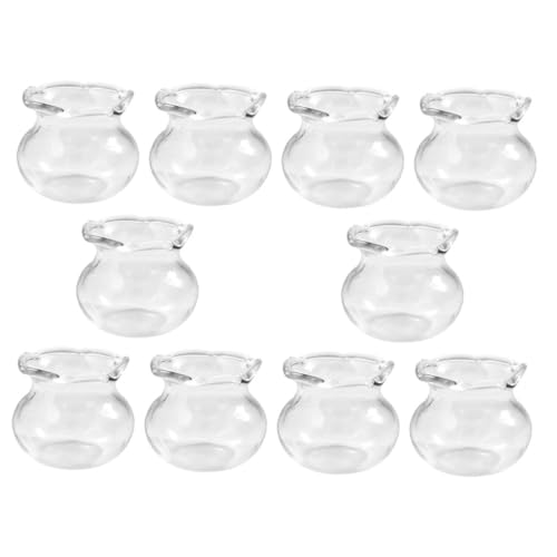 VICASKY 10 Stück Teiliges Miniatur Fischglas Transparent für Puppenhaus Dekoration Mini Goldfisch Aquarium Zubehör Handgefertigte DIY Mini Spielzeuge von VICASKY