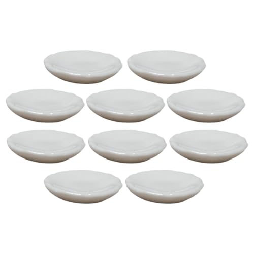 VICASKY 10 Stück Teiliges Miniatur Keramikplatten für Puppenhaus Dekoration DIY Zubehör für Mini Haus Praktische Tischdekoration für Kreative Szenen von VICASKY