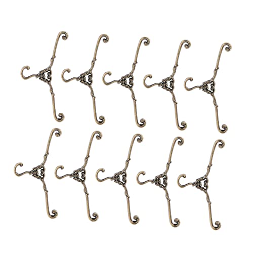 VICASKY 10 Stück Teiliges Miniatur Puppenkleiderbügel aus Legiertem Metall in Antikbronze Kleine Aufbewahrungshänger für Puppenkleidung Perfektes Puppenhaus Zubehör für Sammler von VICASKY